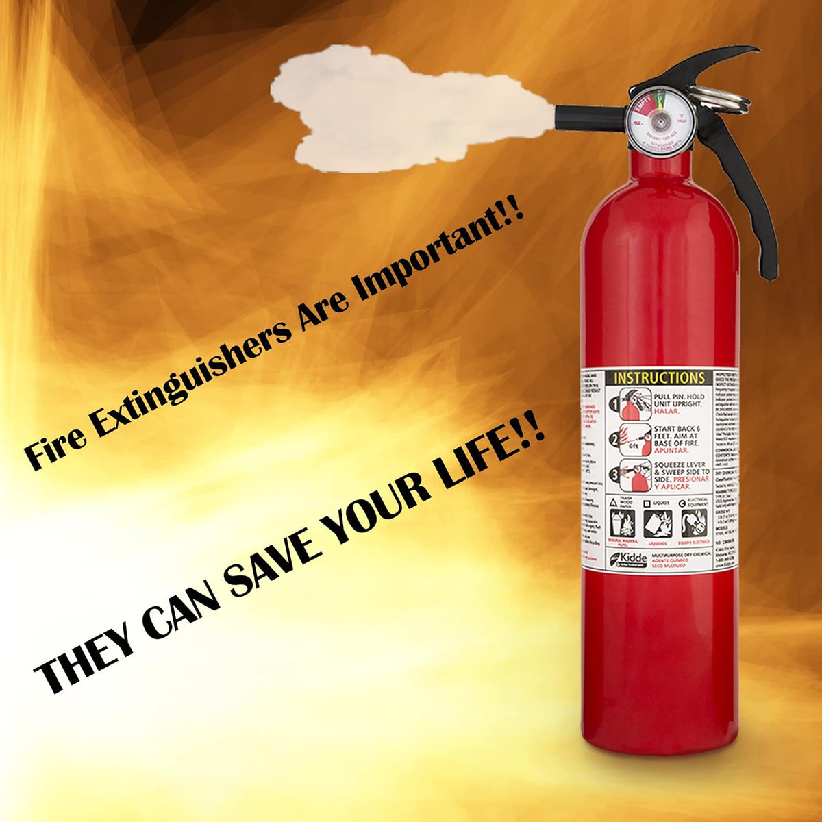 7 Pack Red Multipurpose Fire Extinguishers B62770