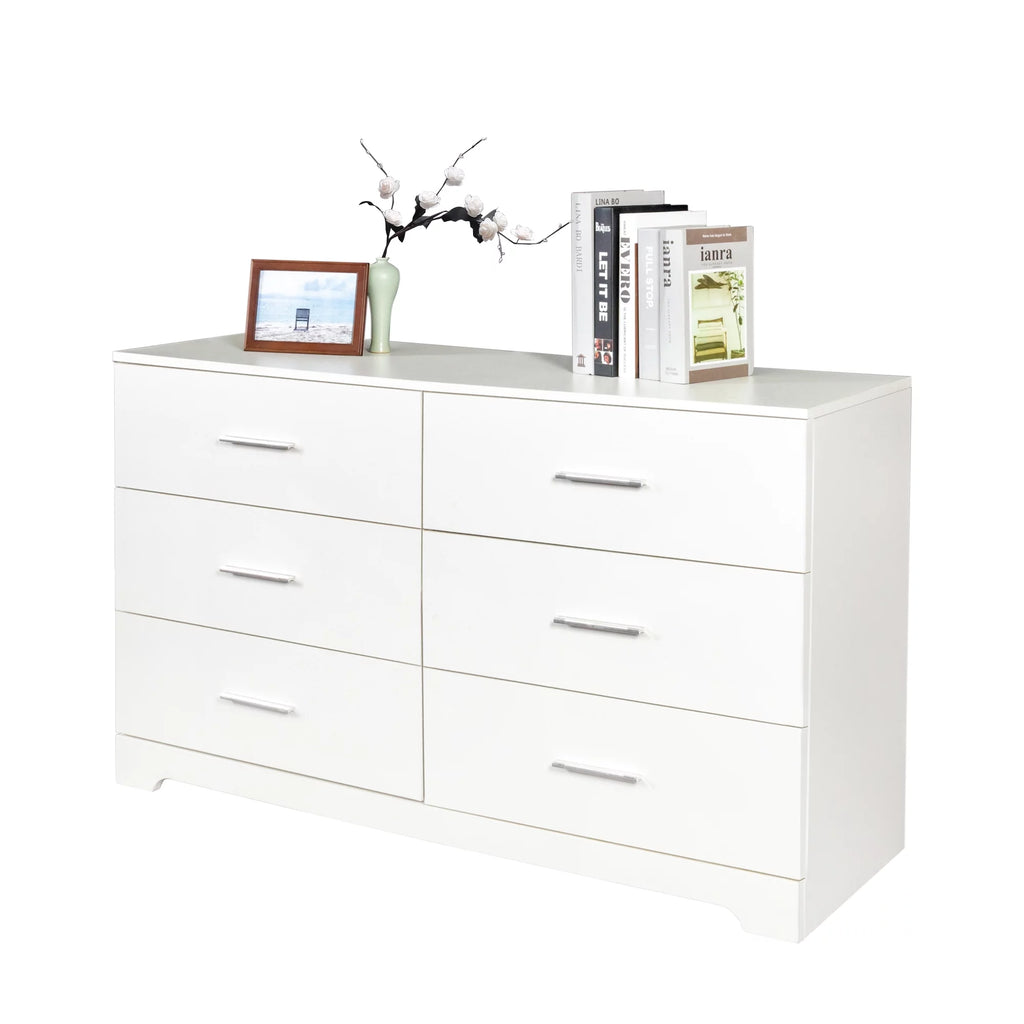 Black 6 Drawer Wood Dresser S6318