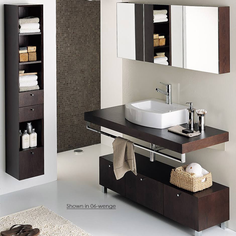 Wall-Mount Wooden Countertop with Polished Stainless Steel Brackets Natural Cherry B357