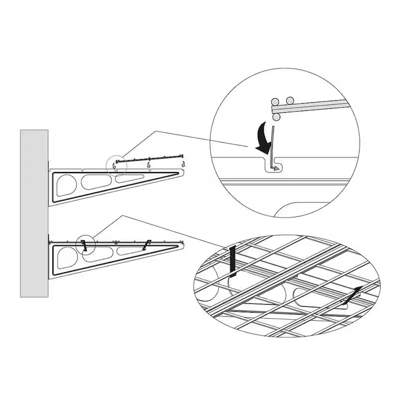 Steel Garage Wall Shelf in Black (4-Pack) L942707