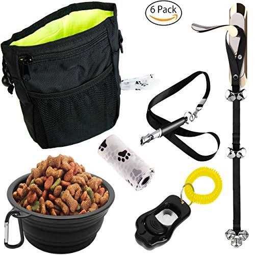 Dog Training Treat Pouch, Clicker, Doorbells, Collapsible Bowl Q701