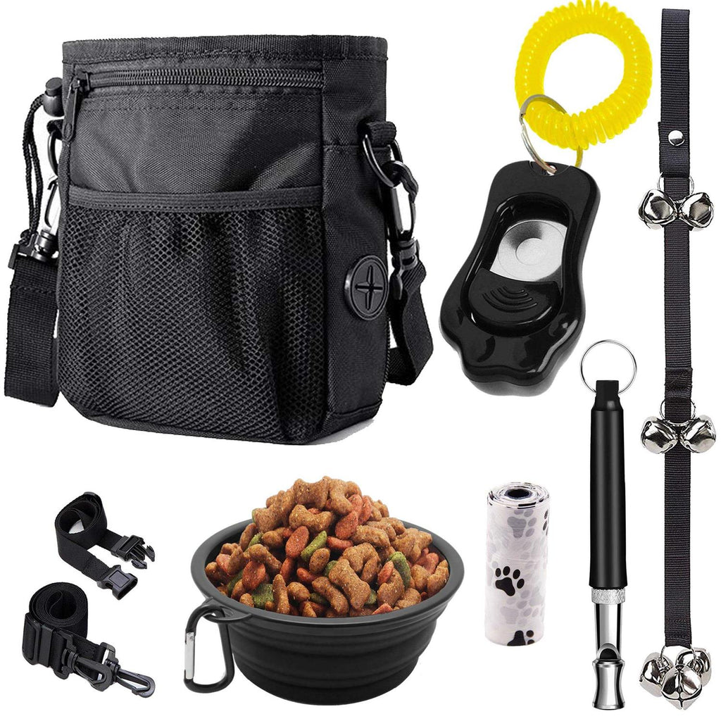 Dog Training Treat Pouch, Clicker, Doorbells, Collapsible Bowl Q701