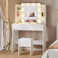 White Vanity Desk with Mirror and Lights Z131