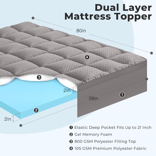 King Size 4 Inch Memory Foam Mattress Topper C93141