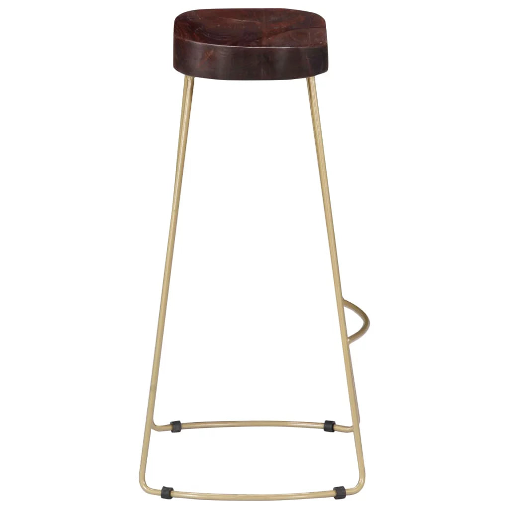 2 pcs Solid Mango Wood Bar Stools F235995