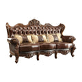 Dark Oak Top Grain Leather Tufted Sofa Z6483