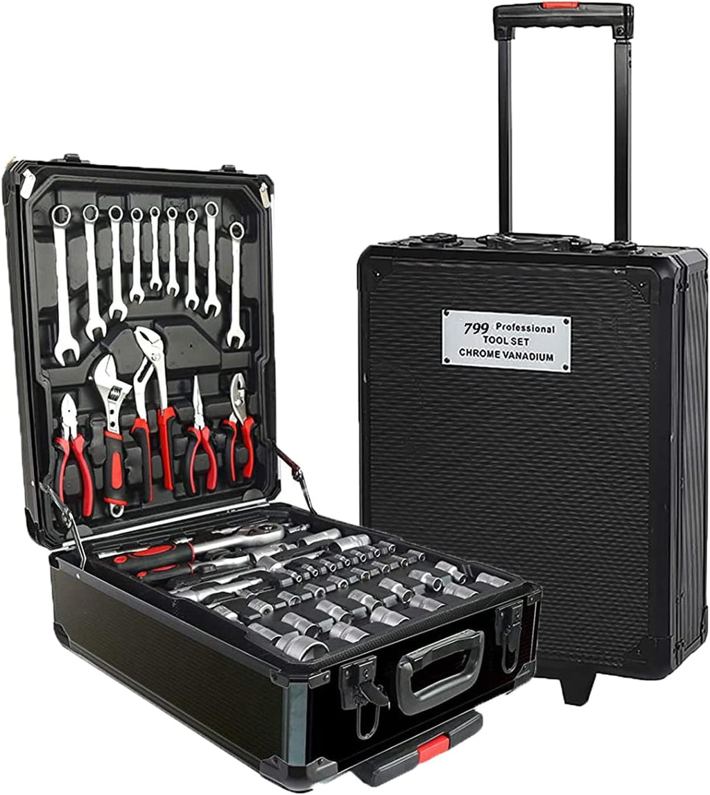 Black Portable Hand Tool Set with Toolbox I62850
