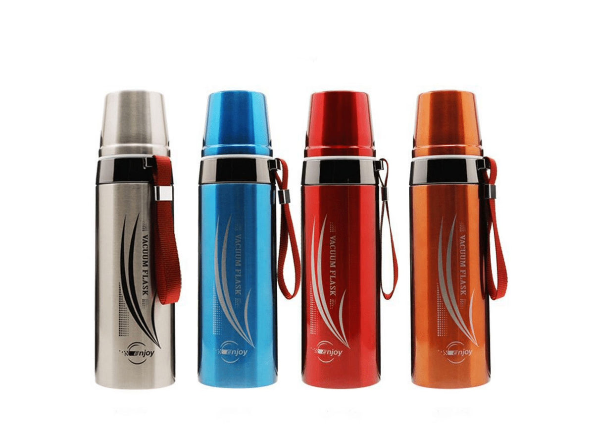 Silver Stainless Steel Vacuum Flask 750ML Water Bottle O97940