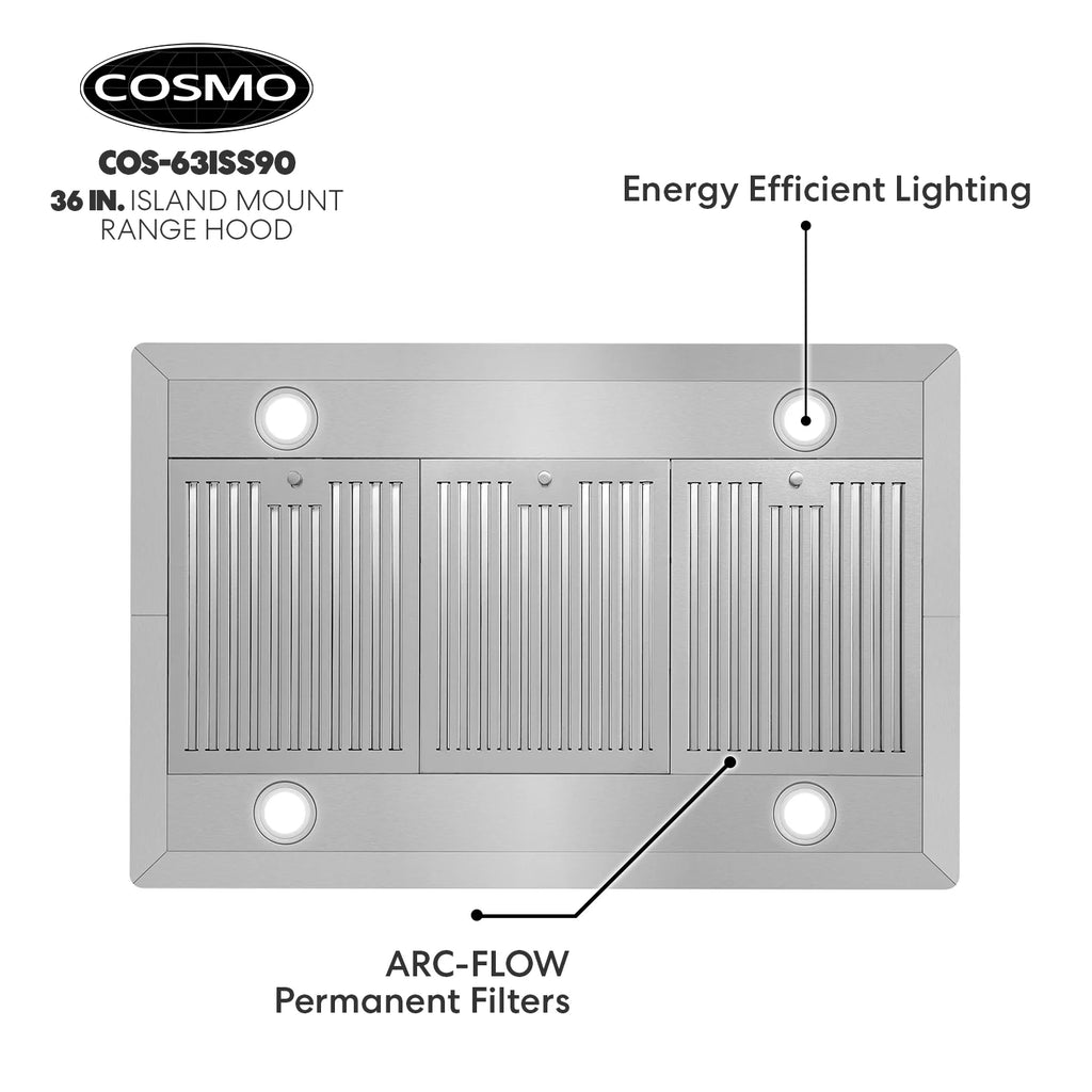 30 380 CFM Ducted Island Range Hood in Stainless Steel C307361
