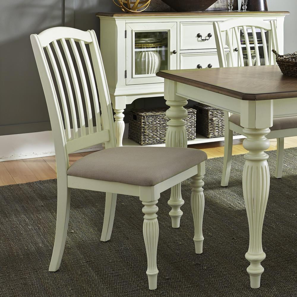 White Slat Back Counter Chair Set of 2 O53657