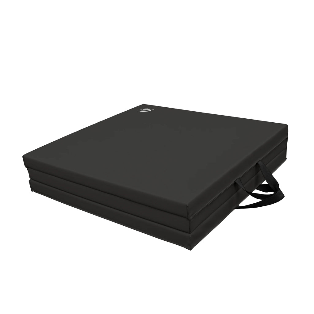 Black Tri-Fold Exercise Mat with Handles J316
