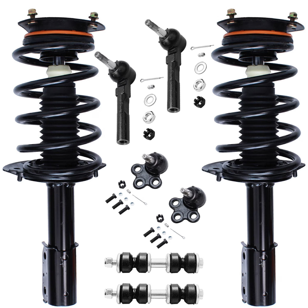 Front Struts Sway Bars Outer Tie Rods Lower Ball Joints 8pc Set F1856
