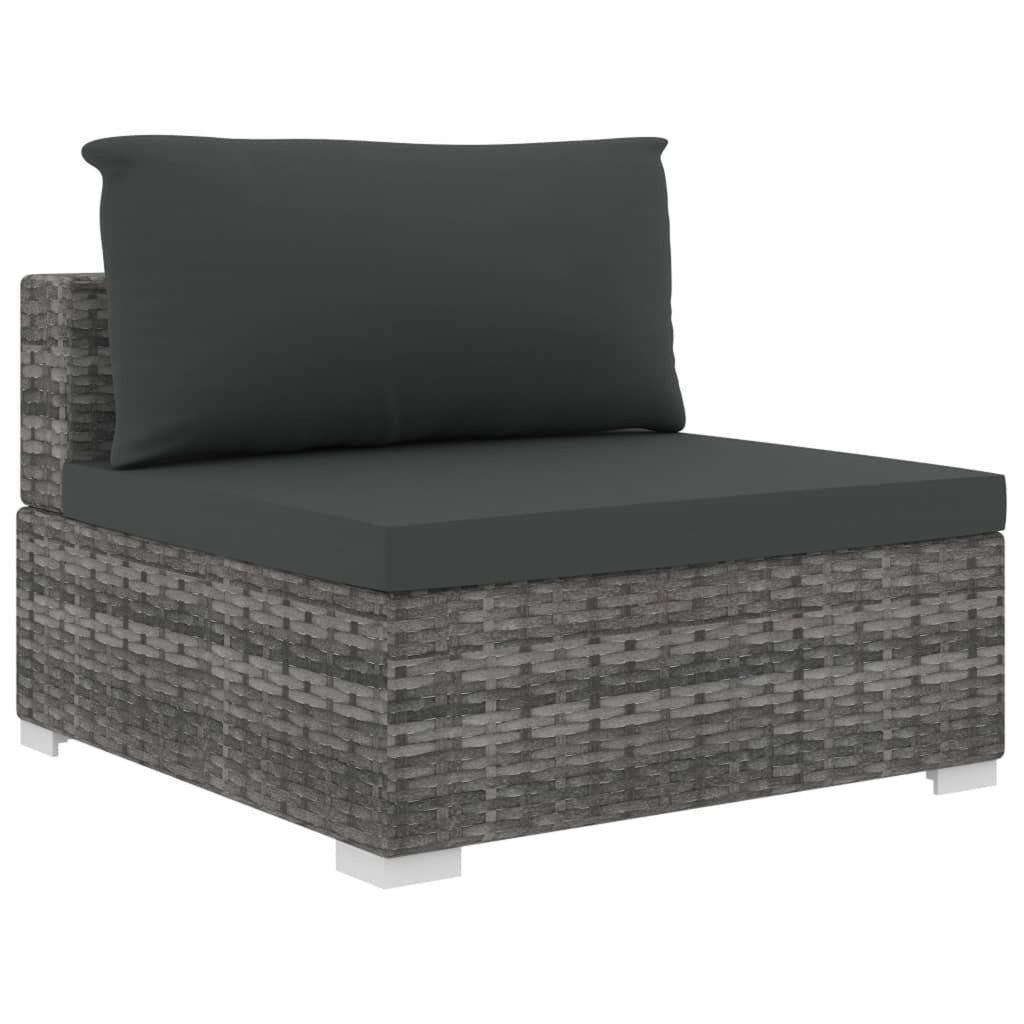 8 Piece Poly Rattan Outdoor Sectional Sofa Set with Cushions H57522