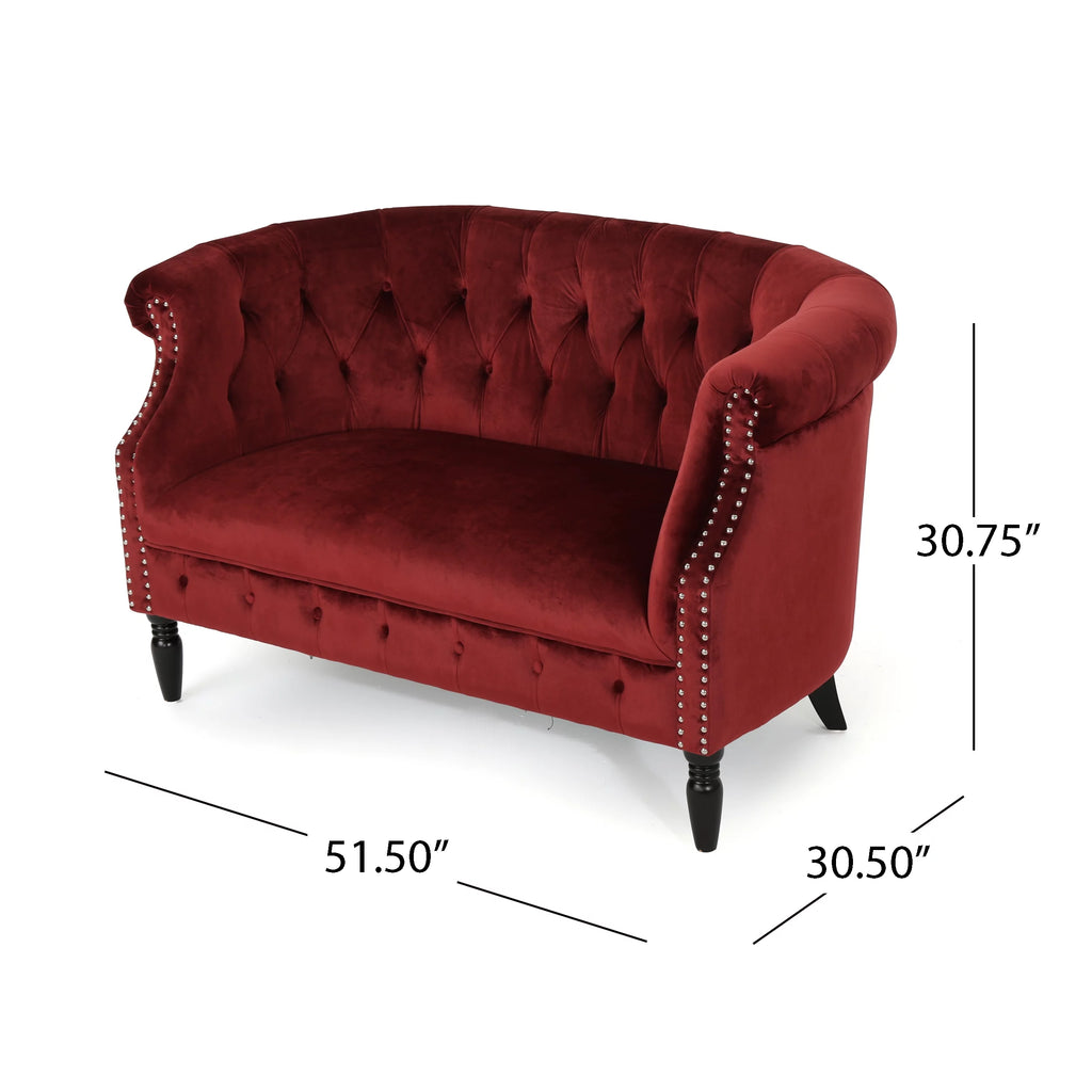 Tufted Chesterfield Velvet Loveseat P88981