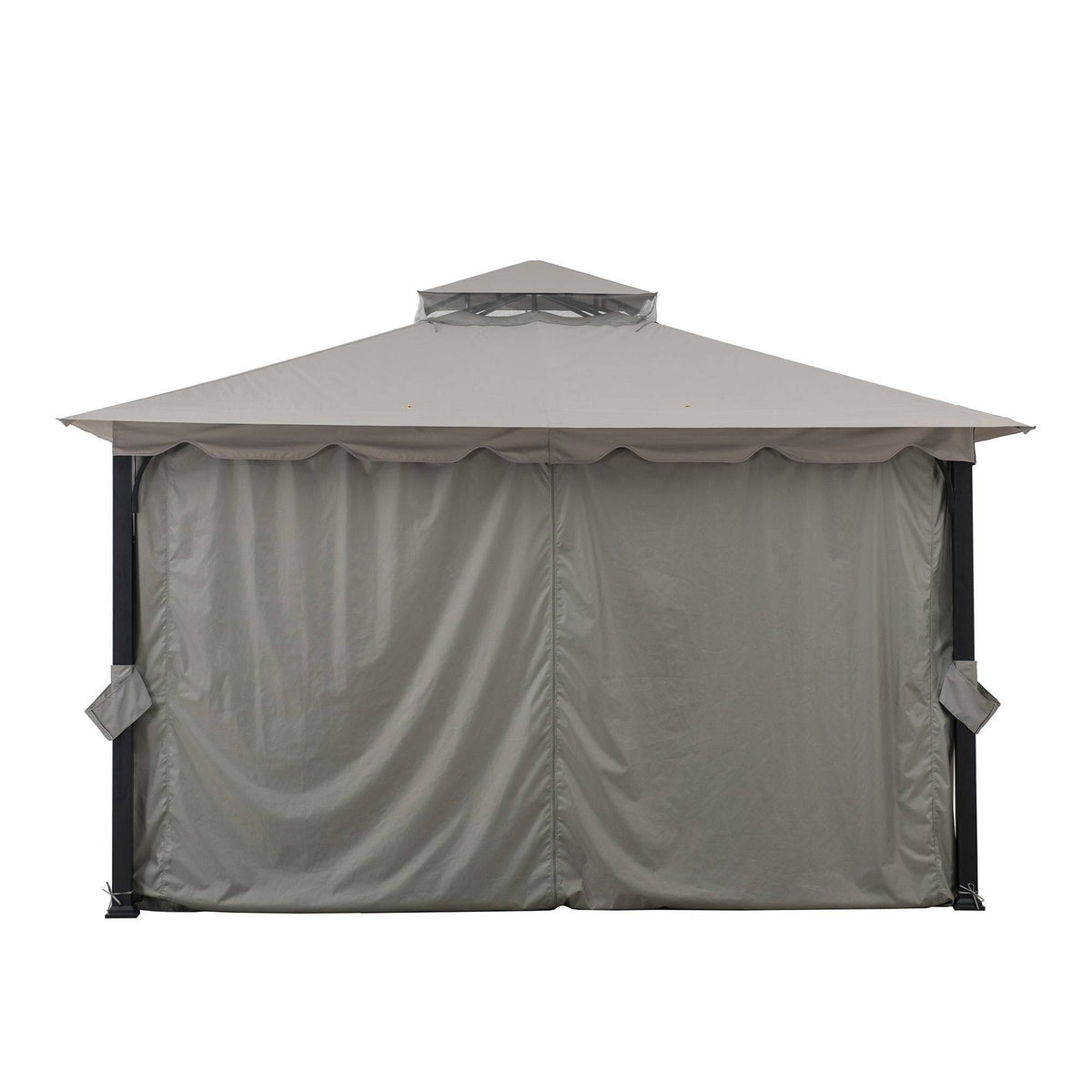 10x11 ft. Steel Gazebo with 2-Tier Hip Roof, Gray X855