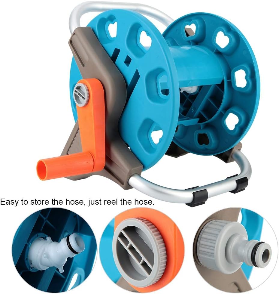 Garden Hose Reel Cart with Storage Holder Rack Q466394