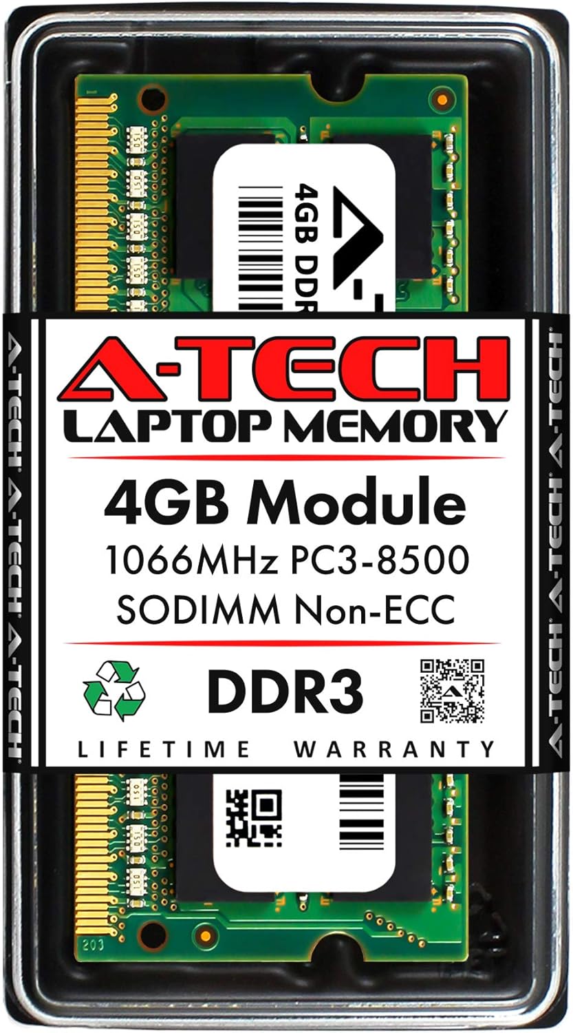 8GB (2 x 4GB) DDR3 1066MHz PC3-8500 Laptop RAM SODIMM Kit Non-ECC Unbuffered 204-Pin Memory Modules Pack of 2 W59609