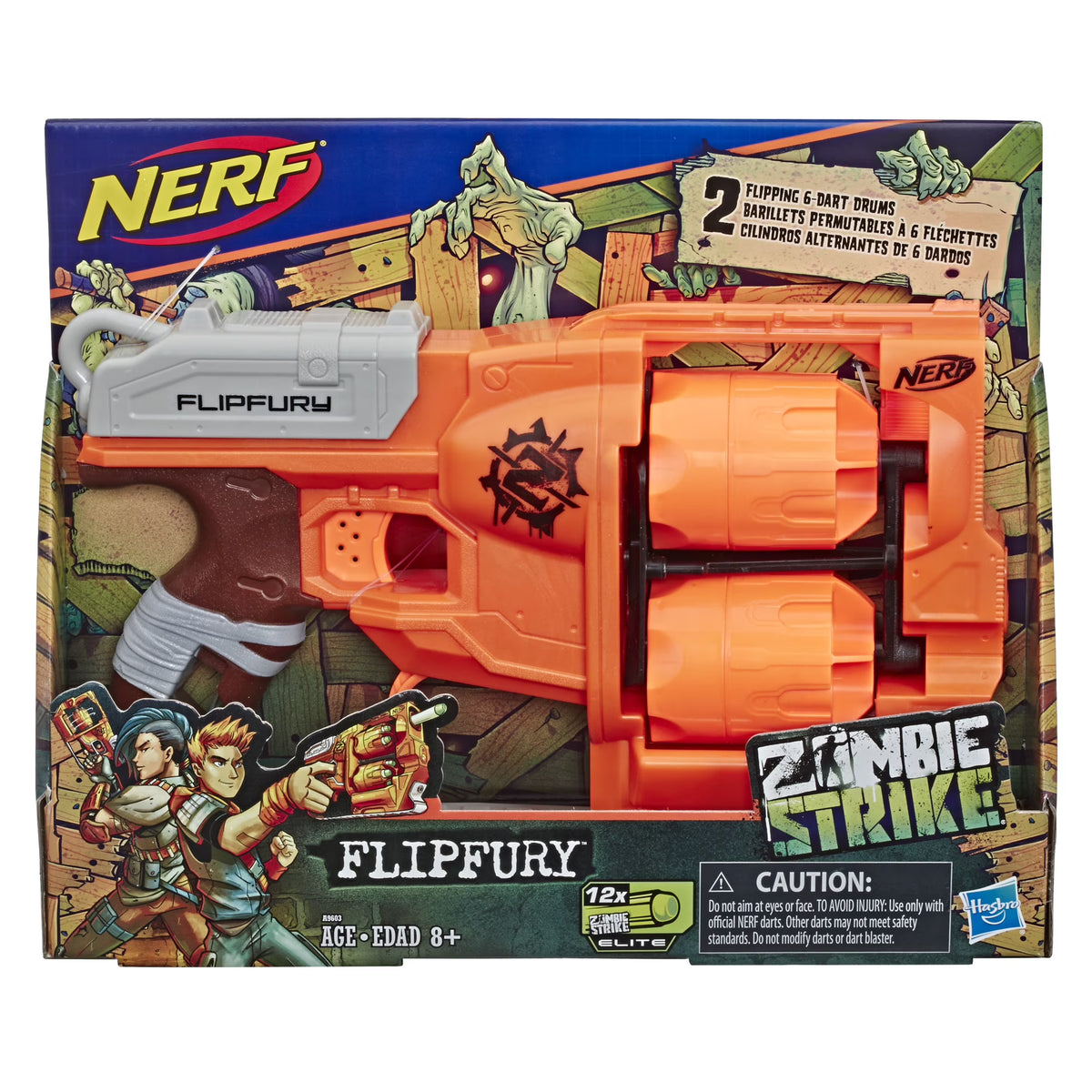 Nerf Zombie Strike Toy Blaster with 2 Flipping Drums and 12 Elite Darts K344