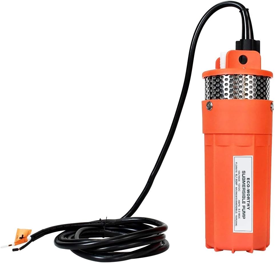 12V DC Submersible Well Water Pump with 10ft Cable, 1.6GPM, Max Lift 230ft T80530