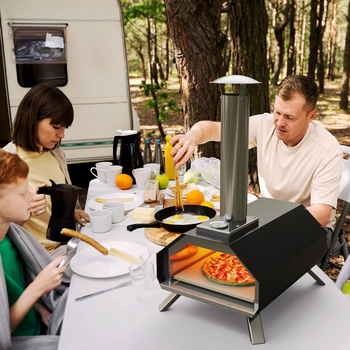13 Wood Pellet Stainless Steel Pizza Oven with Foldable Legs R6734