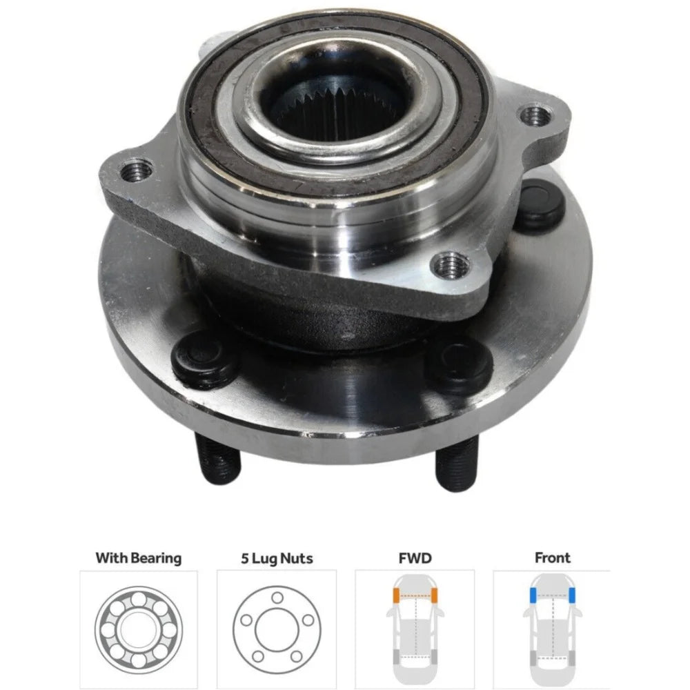 Set Of 2 Front Wheel Hub & Bearing with ABS R1287
