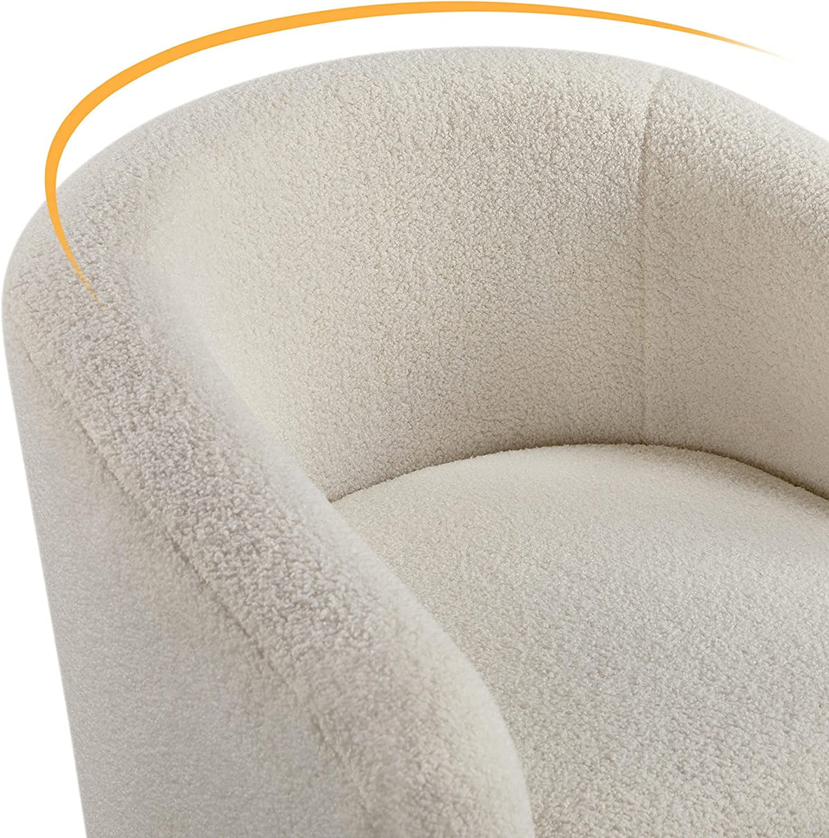 Ivory Faux Fur Barrel Chair H603140