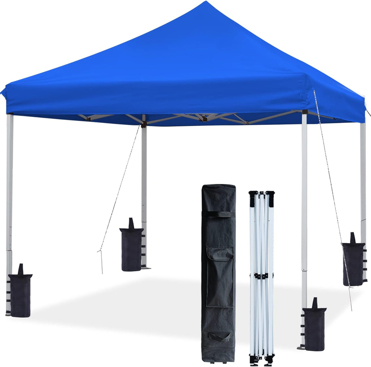White 10'x15' Pop Up Canopy Tent with Wheeled Carry Bag V7442