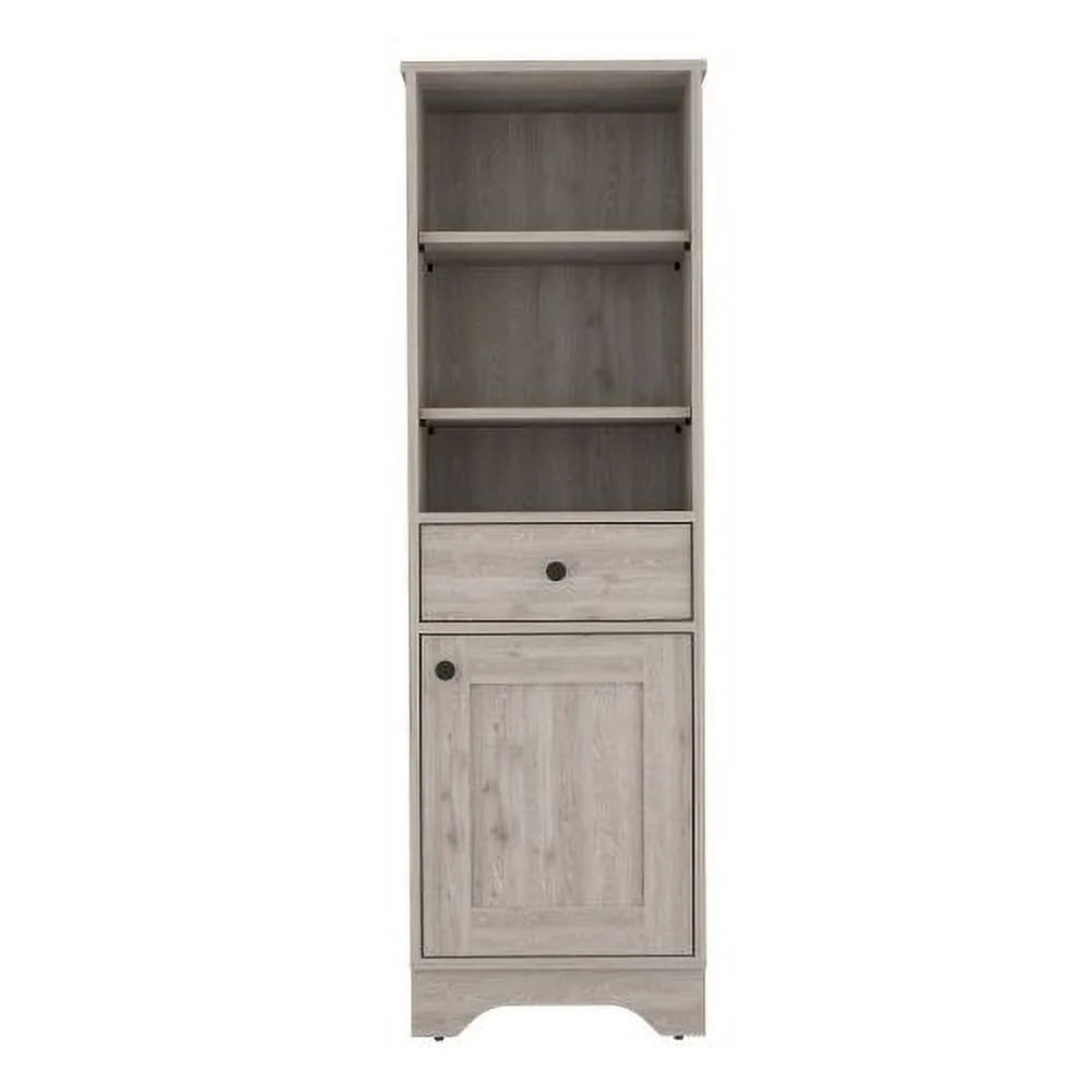 Light Oak & White Single Door Cabinet W452