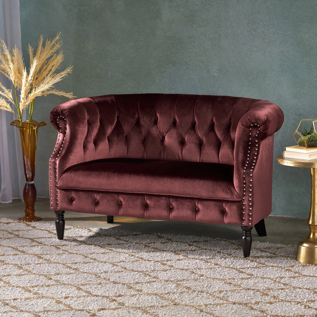 Tufted Chesterfield Velvet Loveseat P88981