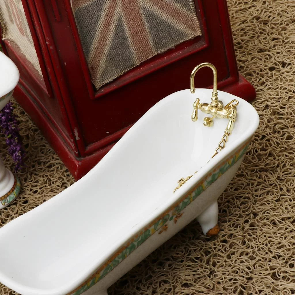 1/12 Scale Mini Furniture Bathtub Toilet Dolls House Accessory N38187