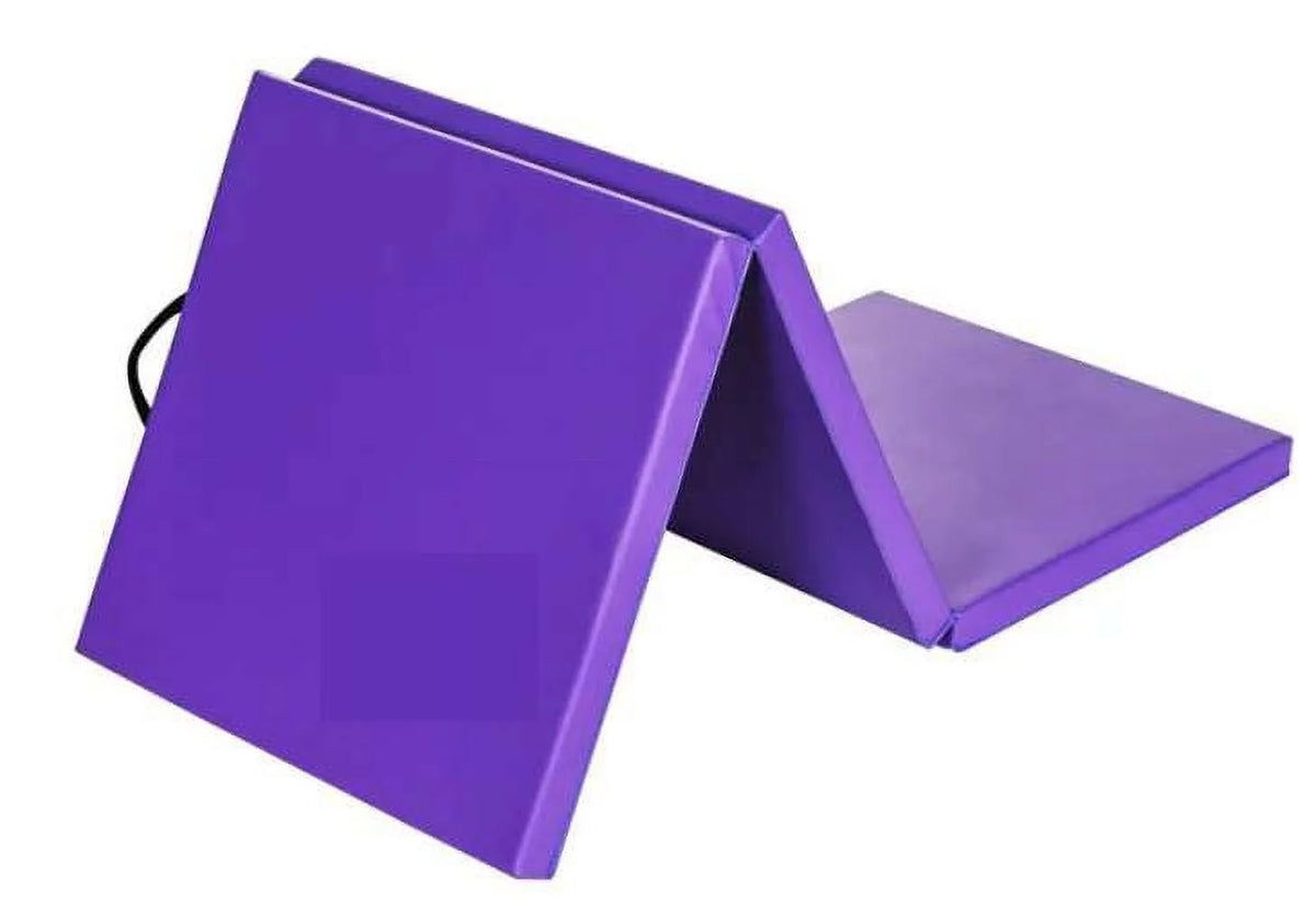 Black Tri-Fold Exercise Mat with Handles J316