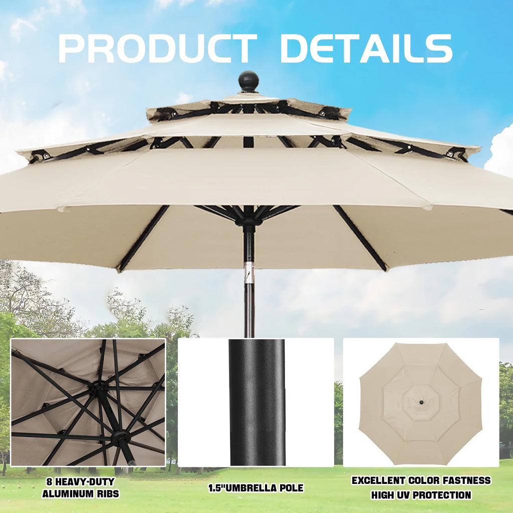 10FT Patio Umbrella with Crank and Tilt R74390