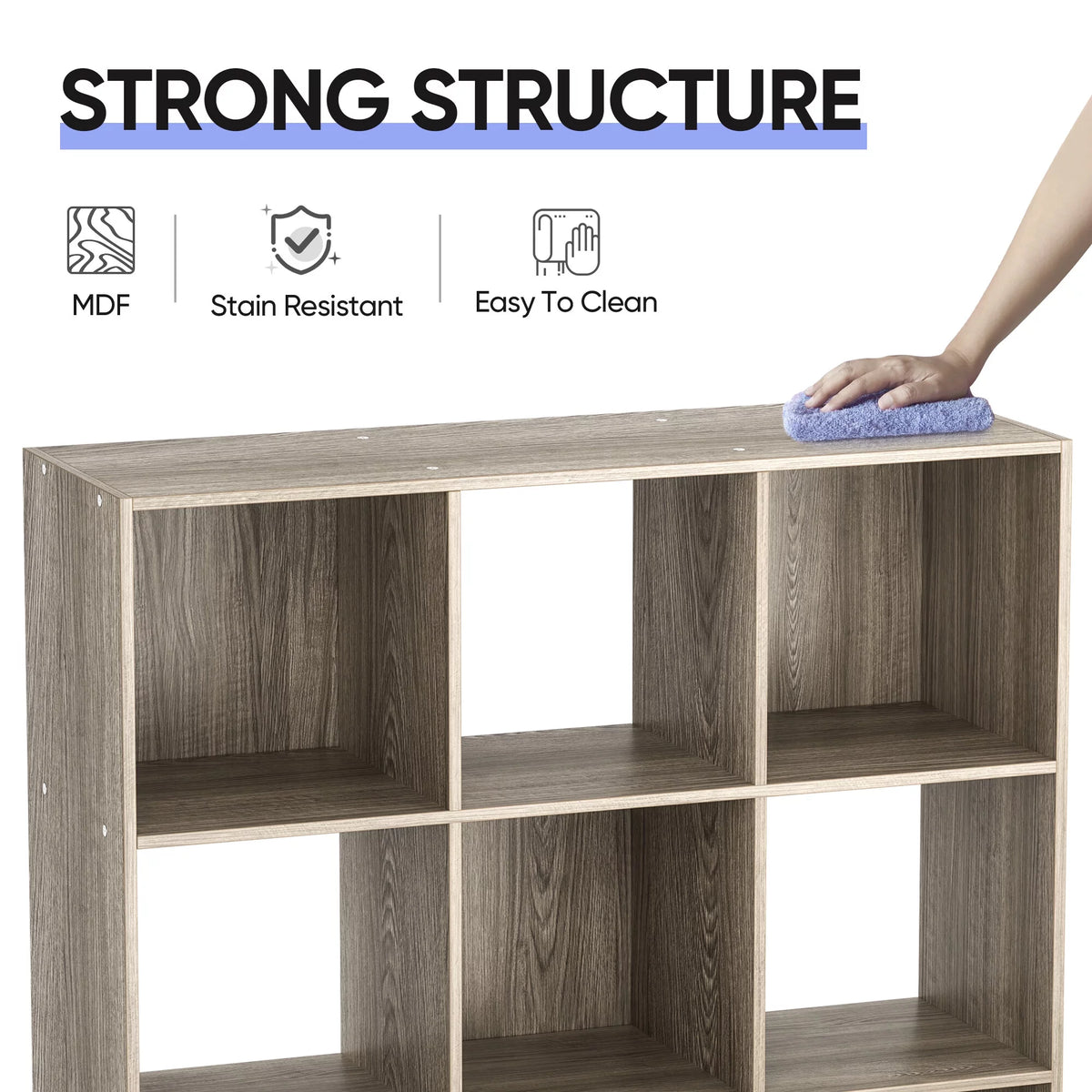 9 Cube Wooden Organizer Bookcase Cabinet Storage (Black) W253