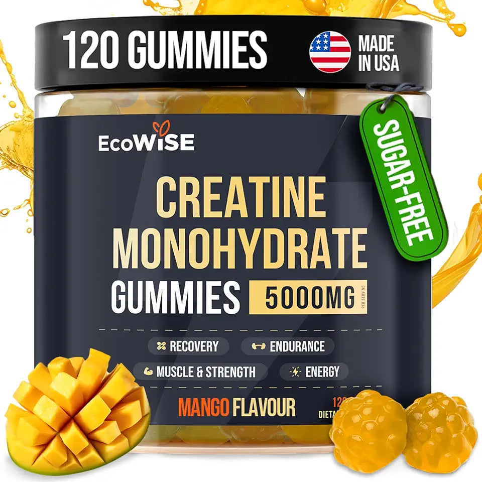 5000 mg Mango Flavor Sugar-Free Vegan Creatine Monohydrate Gummies Y32757