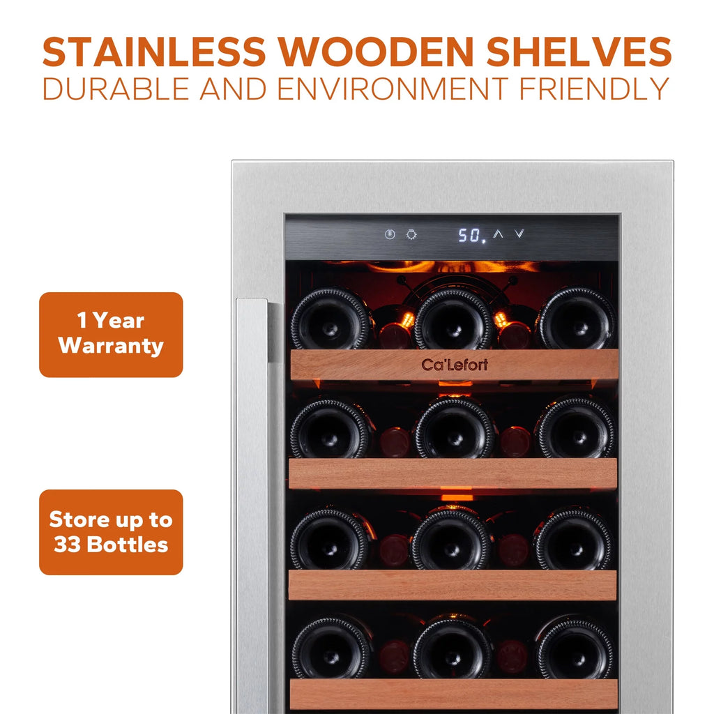 24 inch 54 Bottle Stainless Steel Wine Cooler U218215