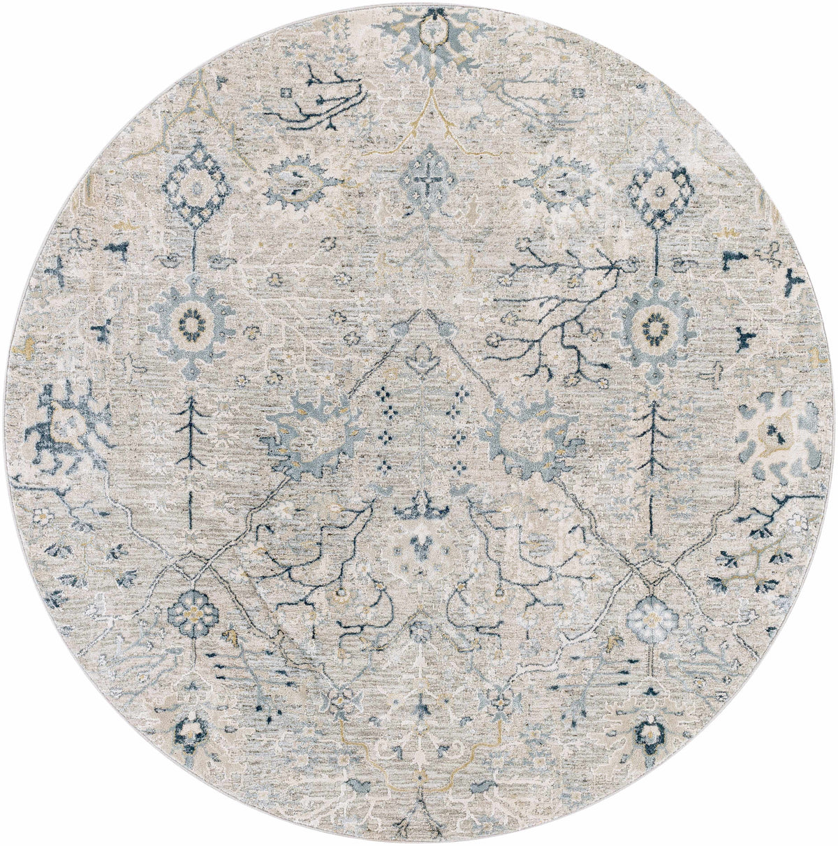 Blue Grey Beige 9' x 12' Area Rug X74835