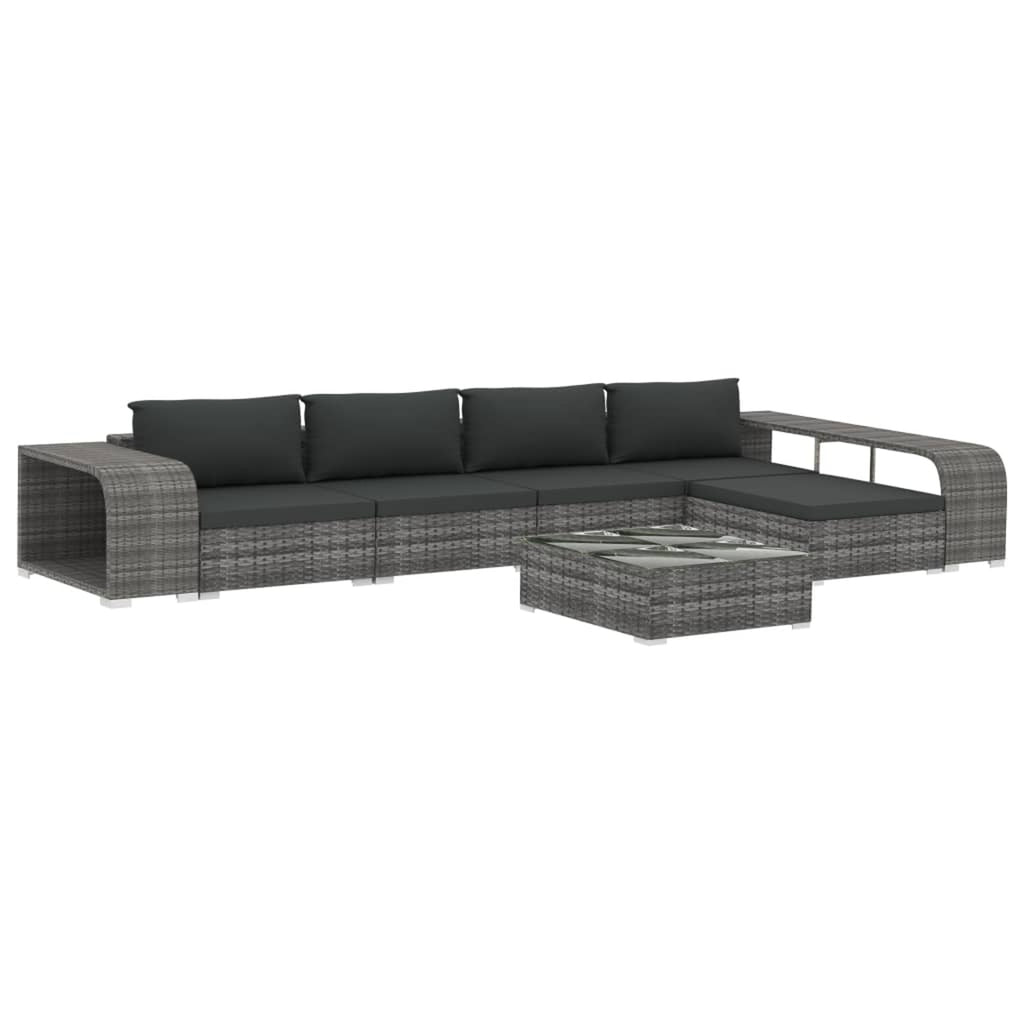 8 Piece Poly Rattan Outdoor Sectional Sofa Set with Cushions H57522