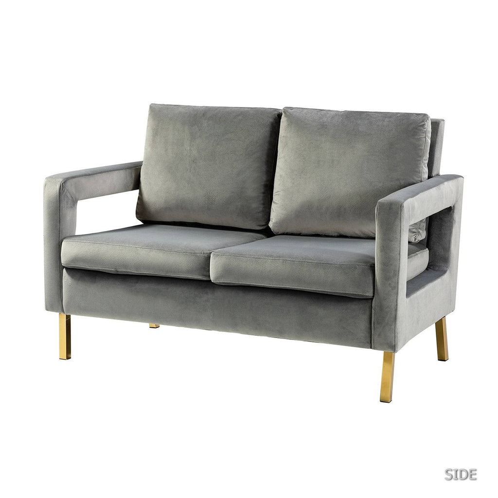 Green 50x22 Loveseat with Gold Metal Legs R1204