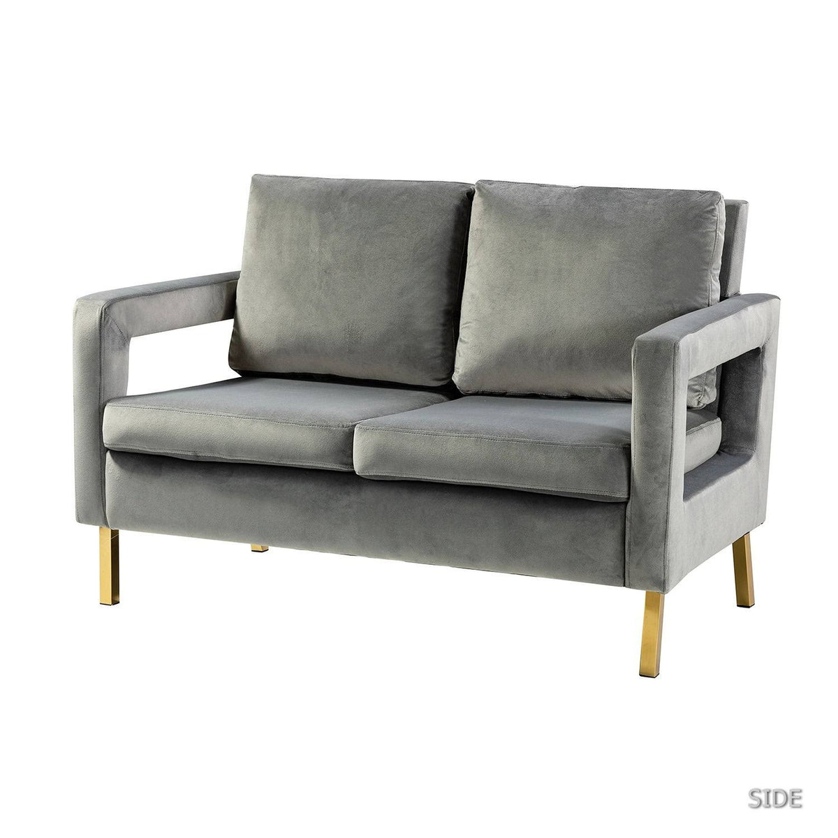 Green 50x22 Loveseat with Gold Metal Legs R1204