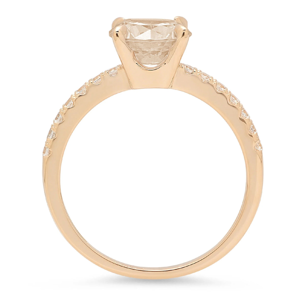 Champagne Simulated Diamond 18k Yellow Gold Ring V405600