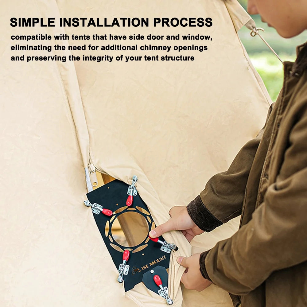 Tent Chimney Anti Scald Plate Clip on Stove Jack Camping Tent Protector (90mm Diameter) J207