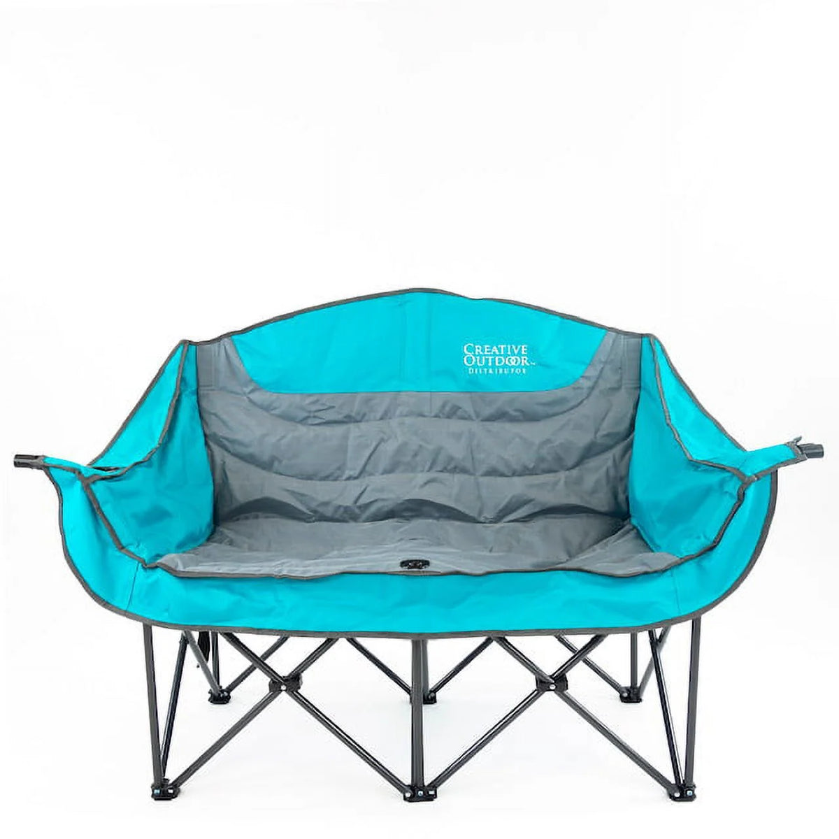 Teal Gray Two Seat Loveseat U157