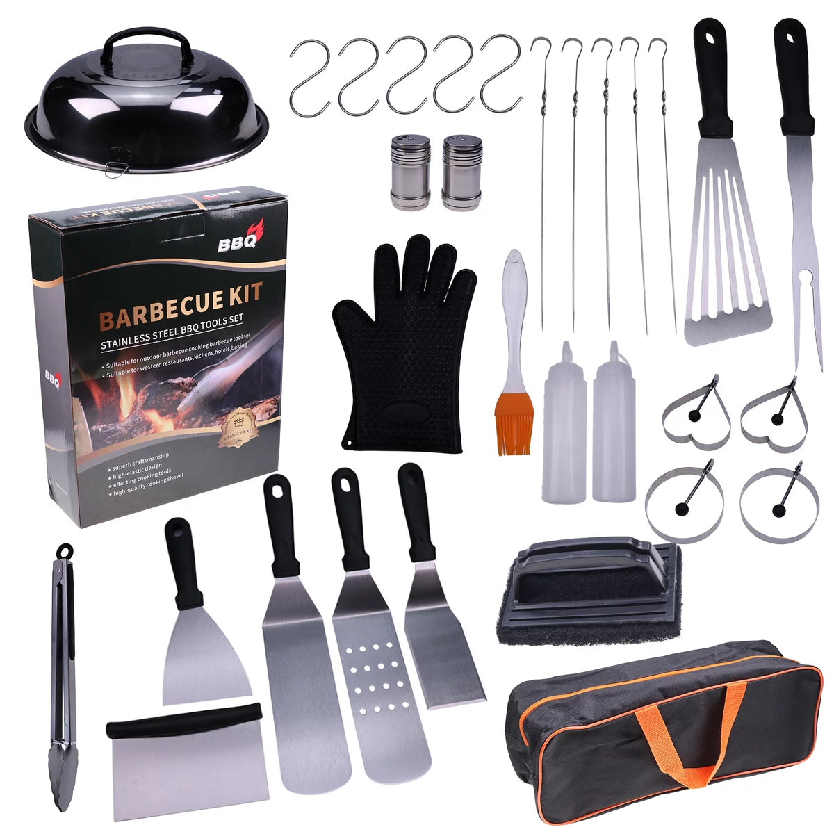 32 Pcs Stainless Steel BBQ Grill Tools Set P304630