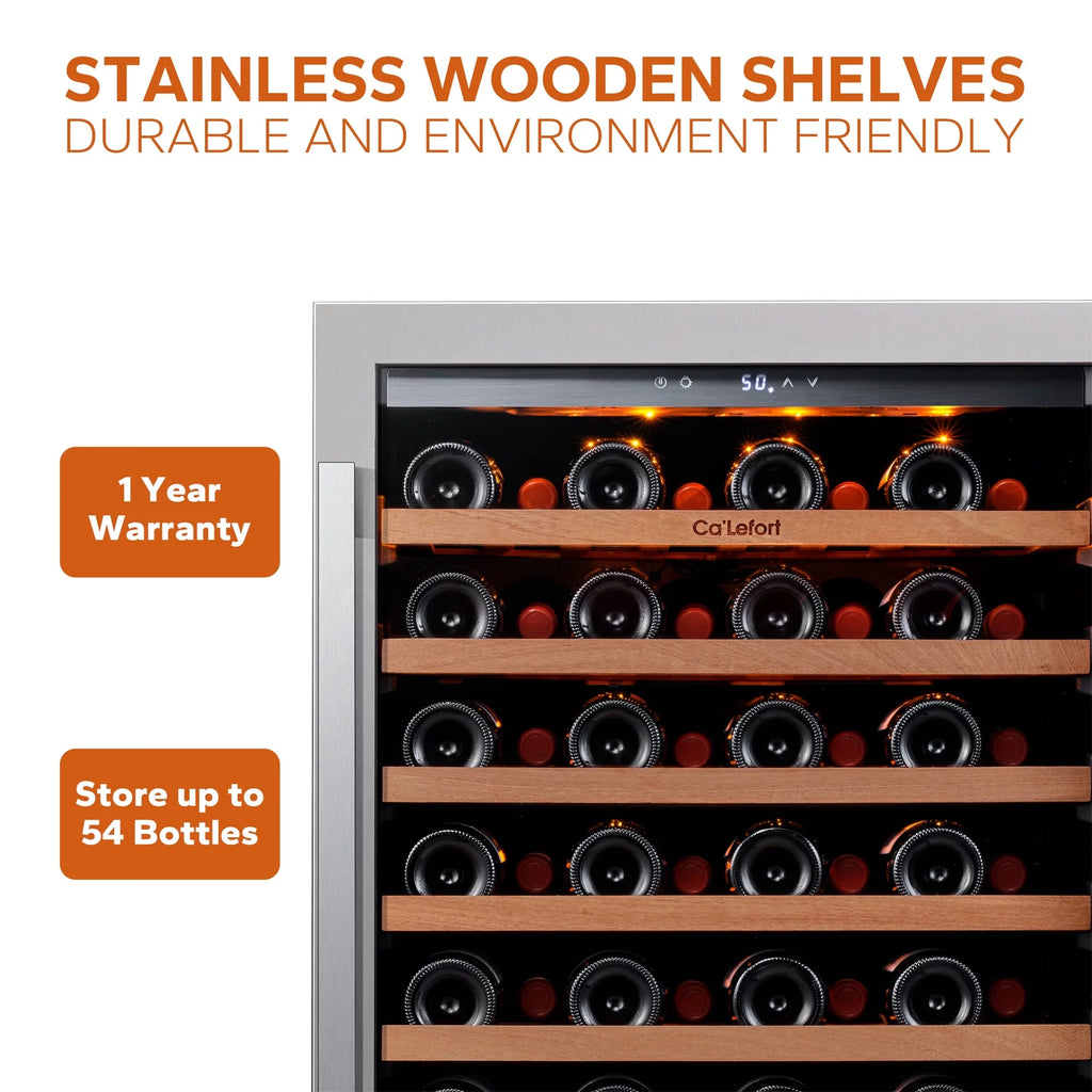 24 inch 54 Bottle Stainless Steel Wine Cooler U218215