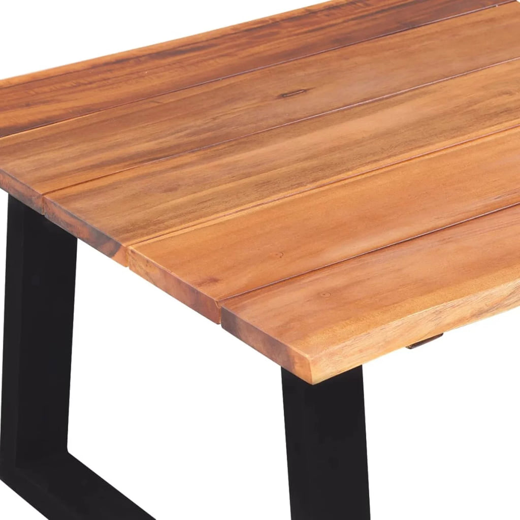 Acacia Wood Coffee Table with Metal Legs P59367
