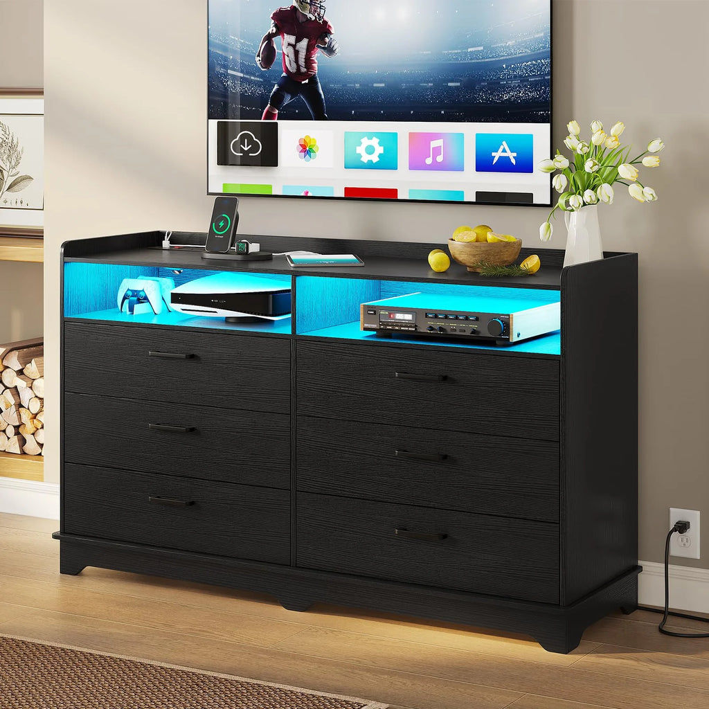 Black 6 Drawer Dresser R972066