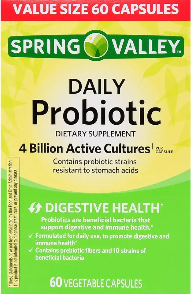 Daily Probiotic Vegetable Capsules 4B CFU 60 Ct L9440