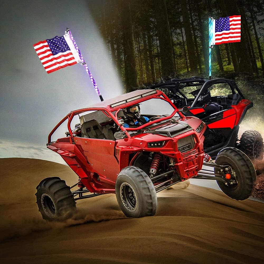 Pack of 2 LED RGB Whip Lights for Offroad UTV ATV X3885