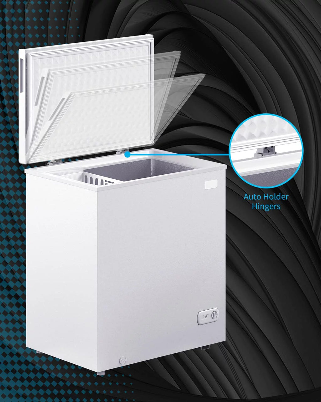 5.0 Cu ft White Chest Freezer with Storage Basket H4936