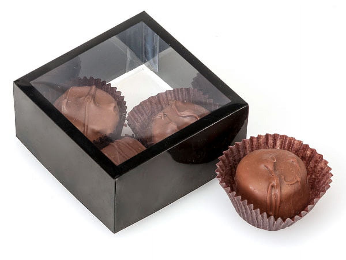 6 PK Clear Square 2 Piece Candy Boxes with Black Trim C6697